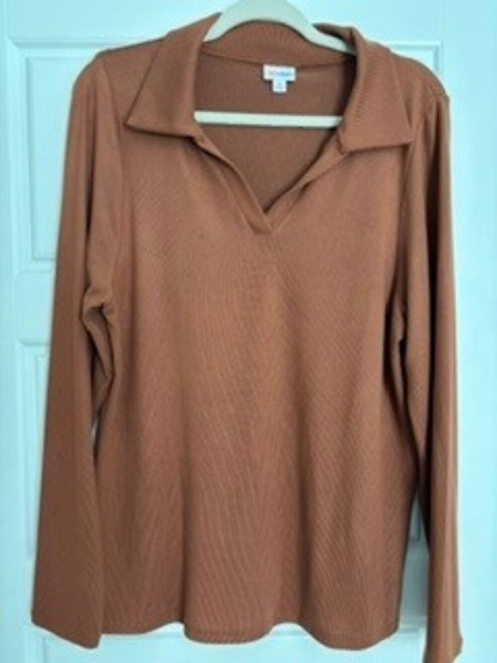 LuLaRoe Brown Courtney Collared Top | Size M